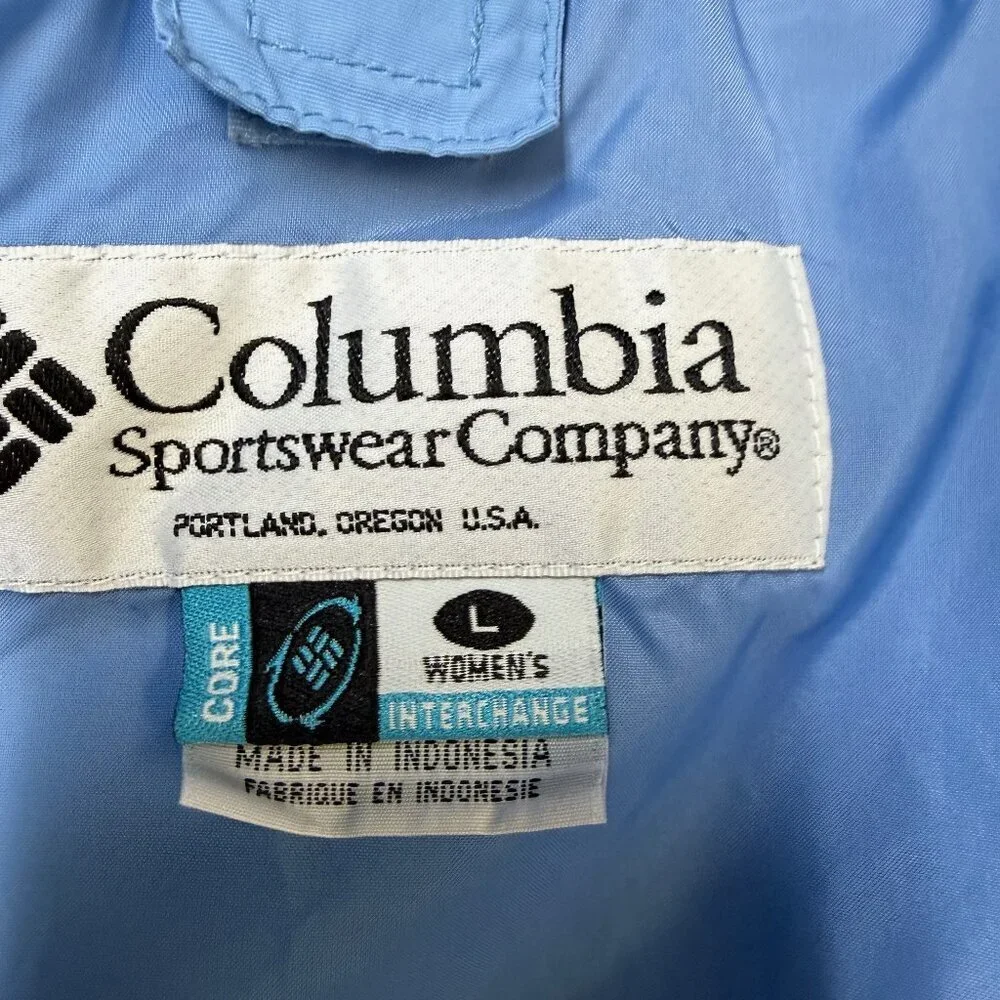 Columbia Interchange 3-in-1 Jacket Women’s Large Powder Blue EUC‎
